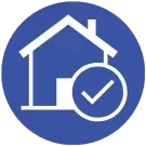 LevelUp blue and white house icon with a checkmark, accompanied by a checkbox icon beside it.